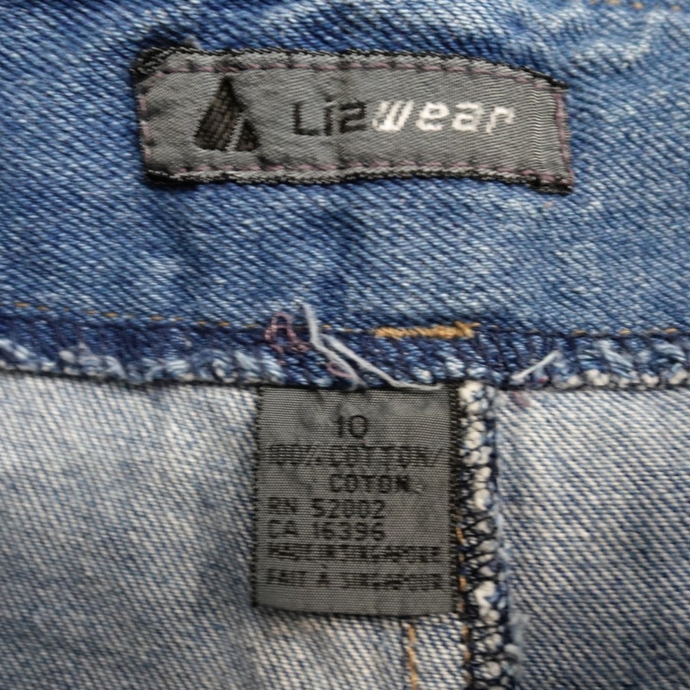LizWear Vintage 90's Denim Maxi Skirt Button Waist A-Line Full Sweep Blue Size M - Picture 3 of 10